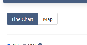Select line for line chart or map for a map of North Carolina broken into a selected geography type.